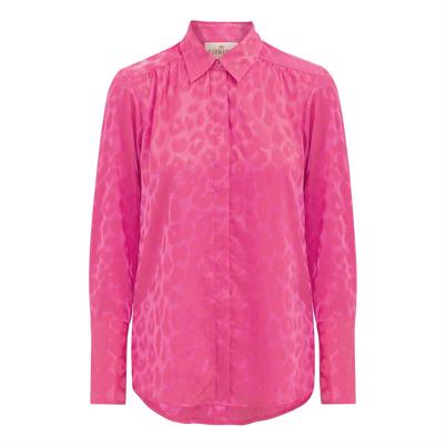 Karmamia Copenhagen Josephine Skjorte Pink Leo Jacquard Shop Online Hos Blossom